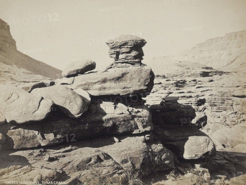 Eroded Sandstone, Kanab Canon, 1870s. Creator: John Karl Hillers.