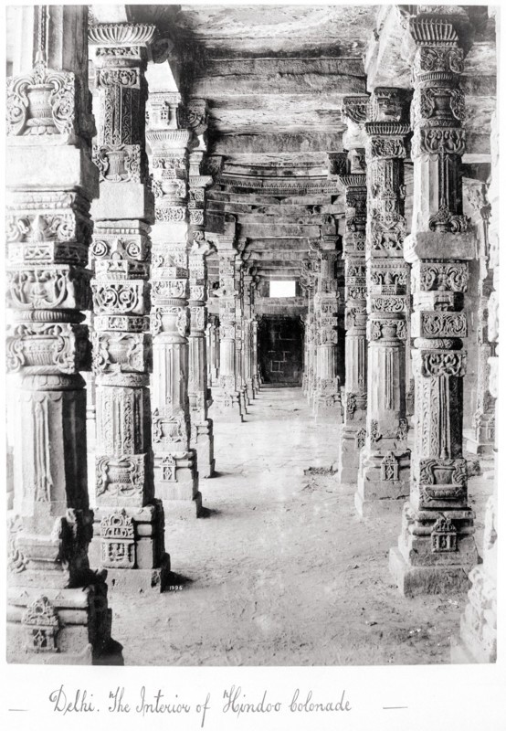 Delhi, The Interior of Hindoo Colonade, Late 1860s. Creator: Samuel Bourne.