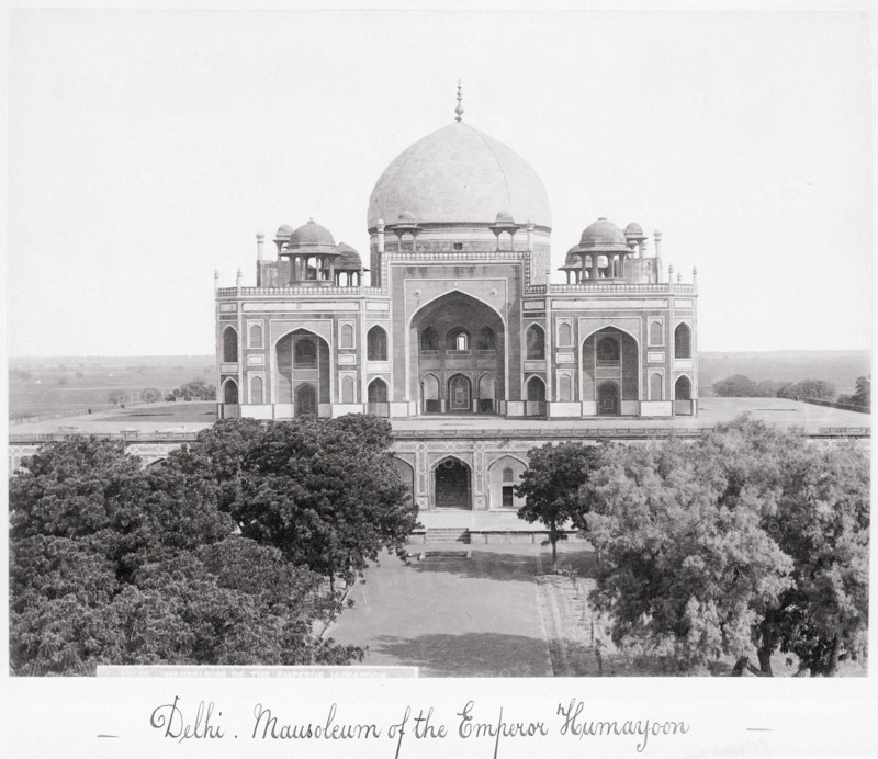 Delhi, Mausoleum of the Emperor Humayoon, Late 1860s. Creator: Samuel Bourne.