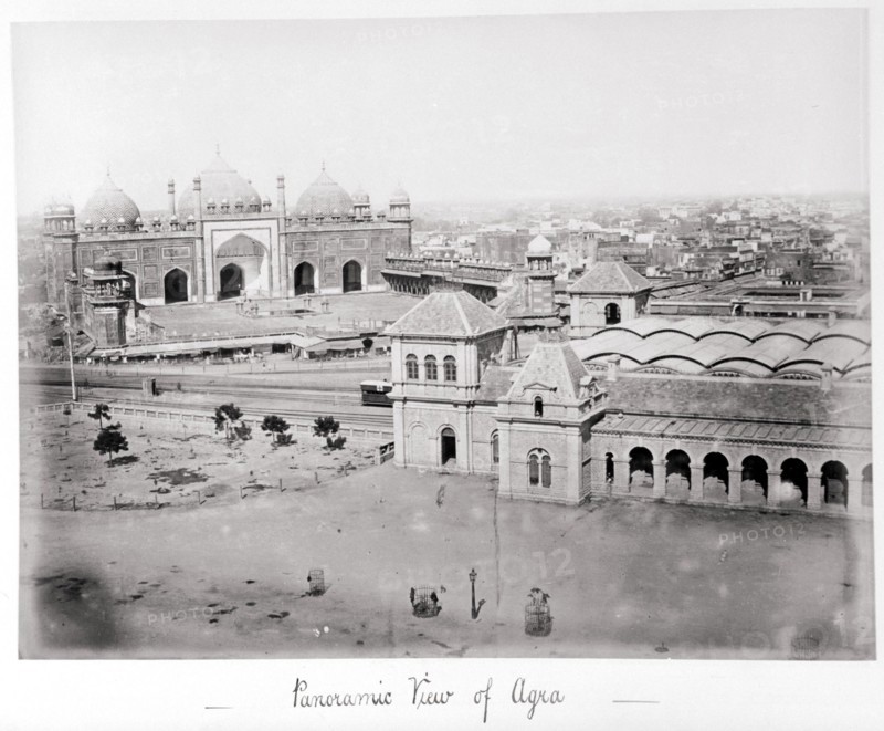 Panoramic View of Agra, Late 1860s. Creator: Samuel Bourne.