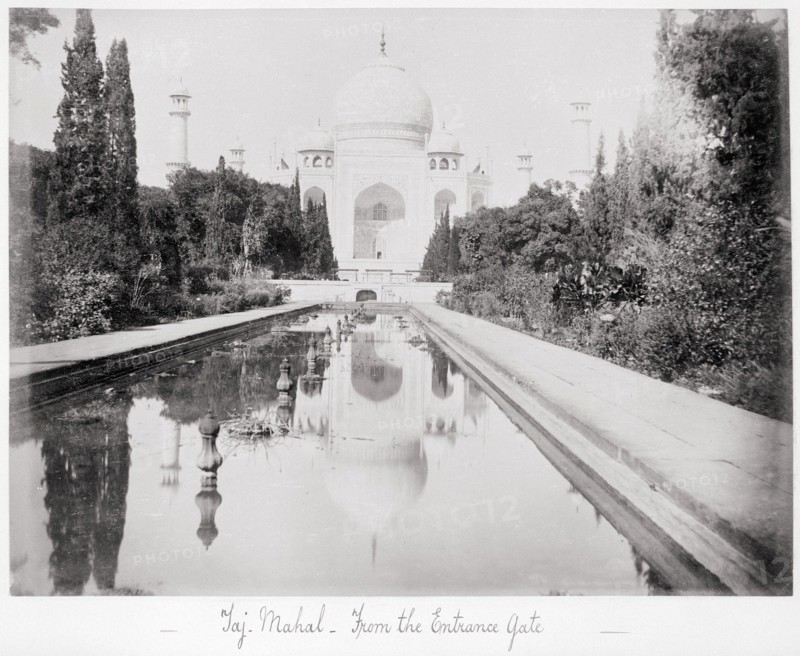 Taj Mahal, from the Entrance Gate, Late 1860s. Creator: Samuel Bourne.