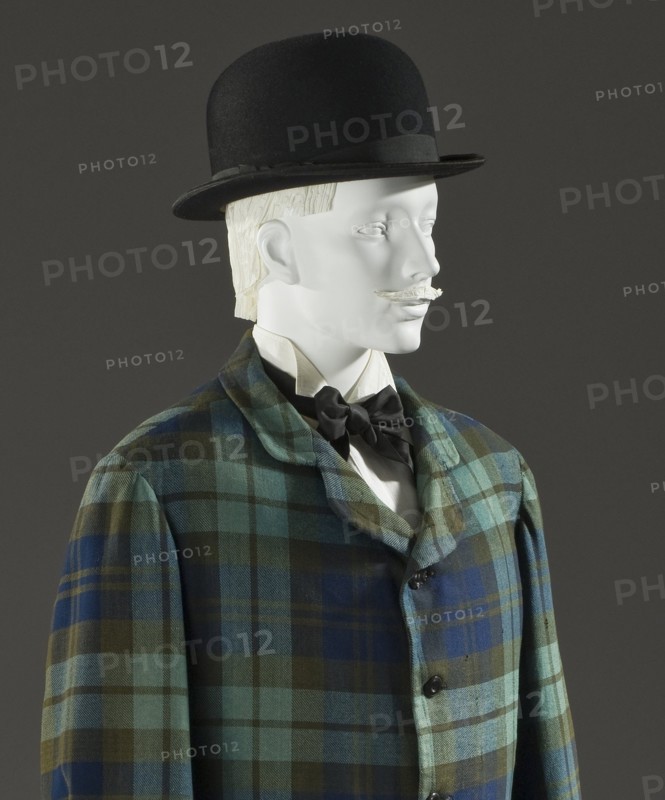 Man’s two-piece lounge suit, England, 1875-1880. Hat: 1875-1890.. Creator: Unknown.