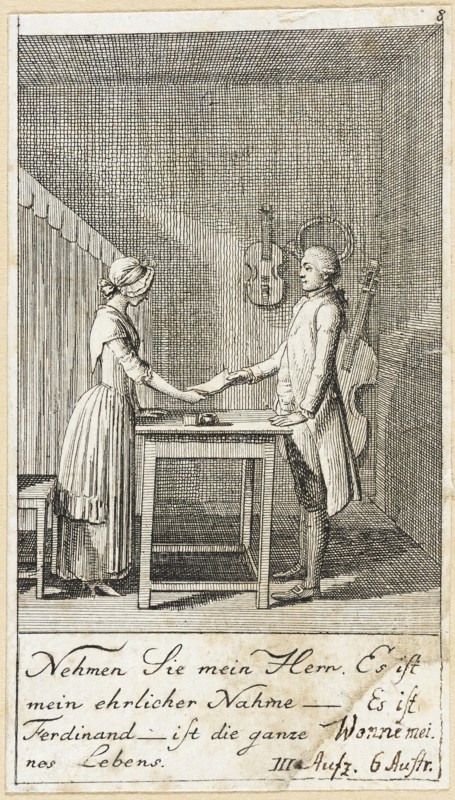 Plate 8 for Schiller's 'Intrigue and Love', 1785. Creator: Daniel Nikolaus Chodowiecki.