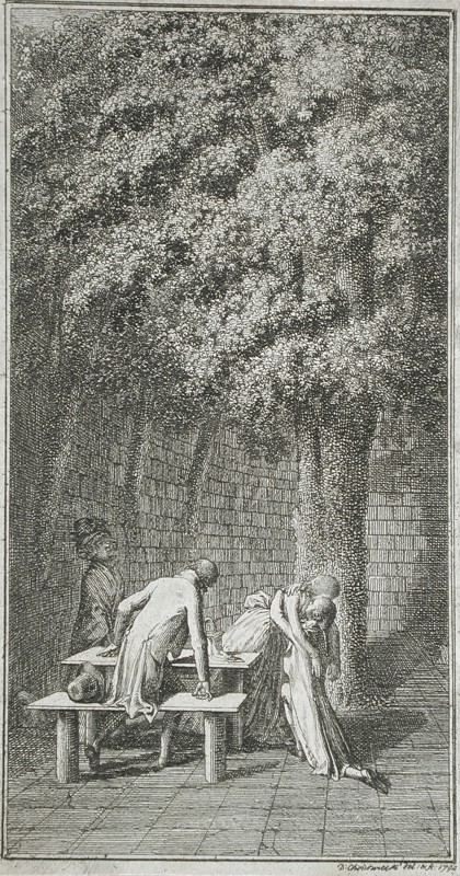 Title Page and Vignette for La Fontaine's 'Klara Du Plessis Un Klairant', 1794. Creator: Daniel Nikolaus Chodowiecki.