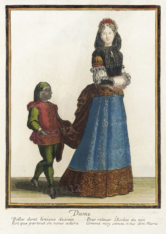 Recueil des modes de la cour de France, 'Dame', Bound 1703-1704. Creator: Henri Bonnart.