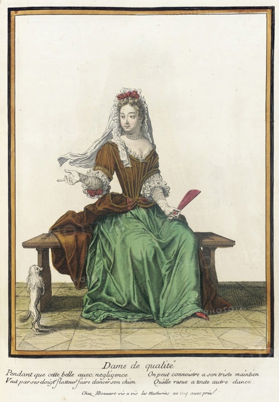 Recueil des modes de la cour de France, 'Dame de Qualité', Bound 1703-1704. Creator: Henri Bonnart.