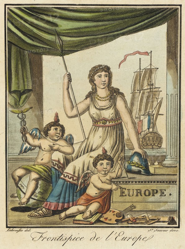 Costumes de Différent Pays, 'Frontispice de l'Europe', c1797. Creators: Jacques Grasset de Saint-Sauveur, LF Labrousse.