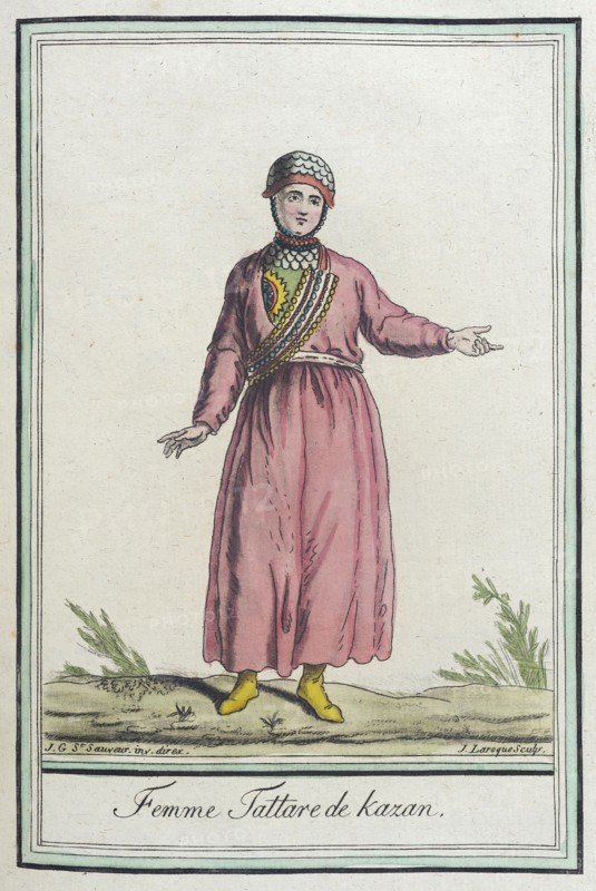 Costumes de Différents Pays, 'Femme Tattare de Kazan', c1797. Creators: Jacques Grasset de Saint-Sauveur, LF Labrousse.