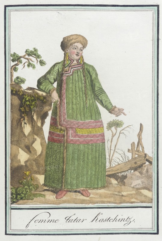 Costumes de Différents Pays, 'Femme Tatar Kastchintz', c1797. Creators: Jacques Grasset de Saint-Sauveur, LF Labrousse.