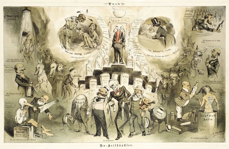 Cartoon from Puck, between 1880 and 1889. Creators: Joseph Keppler, Bernhard Gillam.