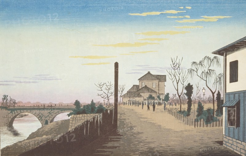 Rising Sun from Bandai Bridge, between circa 1877 and circa 1880. Creator: Kobayashi Kiyochika.