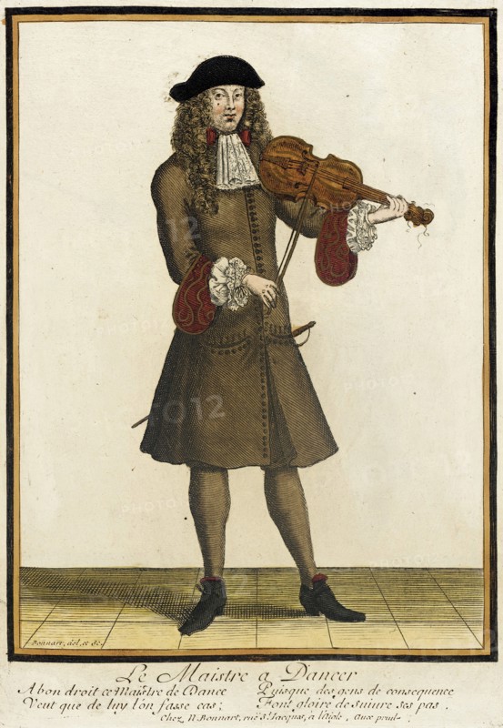 Recueil des modes de la cour de France, 'Le Maistre a Daneer', between circa 1678 and circa 1693. Creator: Nicolas Bonnart.