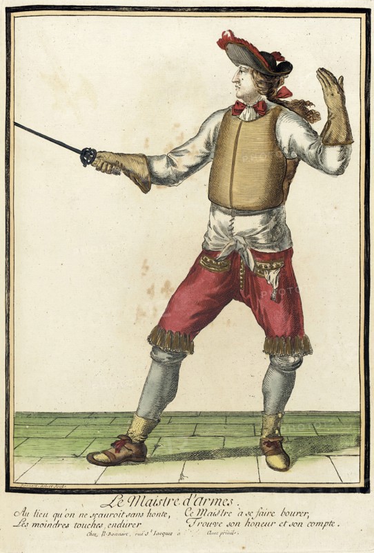 Recueil des modes de la cour de France, 'Le Maistre d'Armes', between circa 1678 and circa 1693. Creator: Nicolas Bonnart.