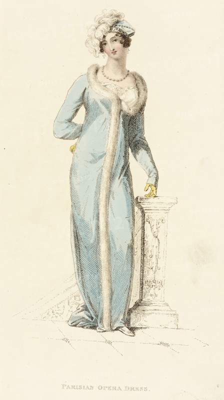 Fashion Plate (Parisian Opera Dress), 1812. Creator: Rudolph Ackermann.