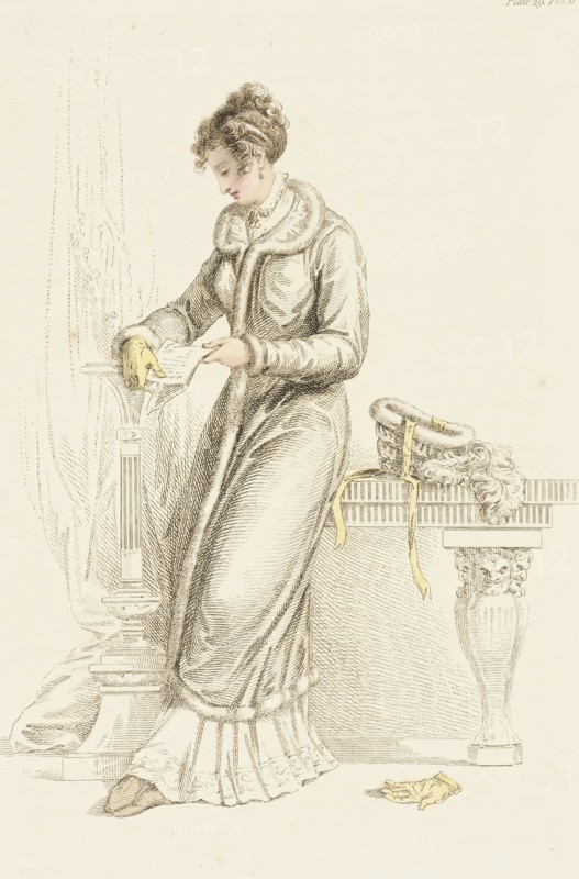 Fashion Plate (Carriage Dress), 1811. Creator: Rudolph Ackermann.
