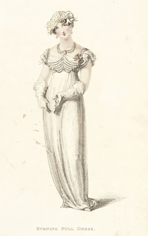 Fashion Plate (Evening Full Dress), 1812. Creator: Rudolph Ackermann.