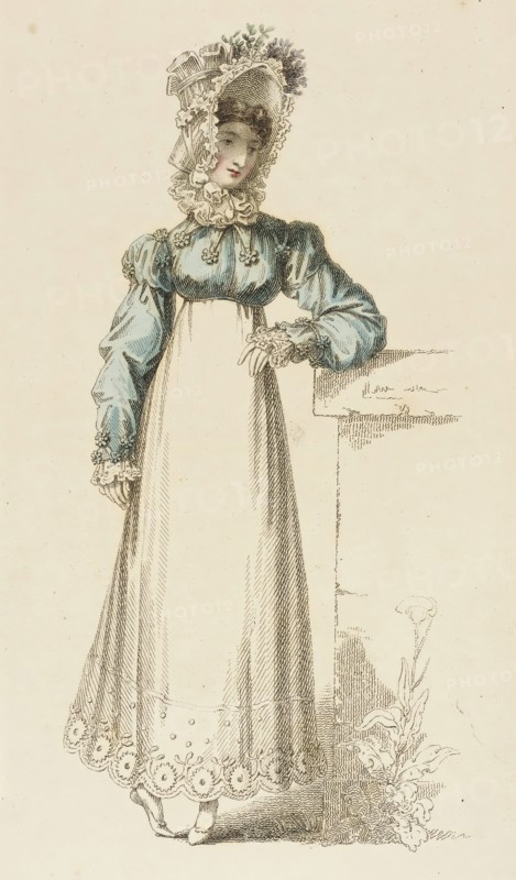 Fashion Plate (Promenade Dress), 1817. Creator: Rudolph Ackermann.