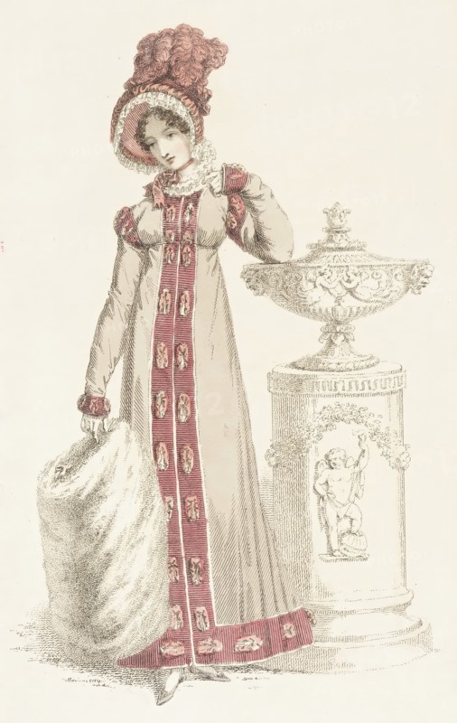Fashion Plate (Walking Dress), 1819. Creator: Rudolph Ackermann.