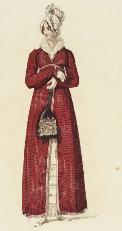 Fashion Plate (Promenade Dress), 1816. Creator: Rudolph Ackermann.