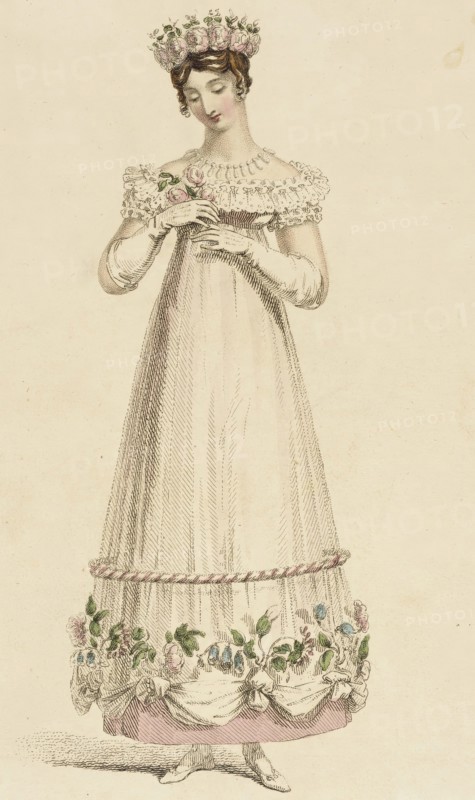 Fashion Plate (Evening Dress), 1817. Creator: Rudolph Ackermann.