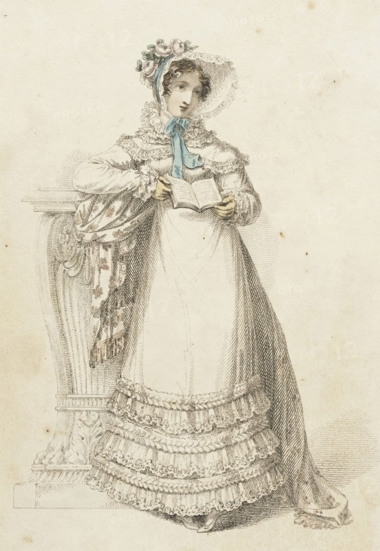 Fashion Plate (Walking Dress), 1820. Creator: Rudolph Ackermann.