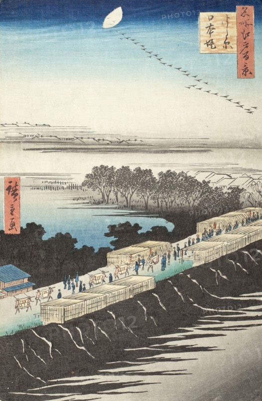 The Nihon Embankment at Yoshiwara, Late 1850s. Creator: Ando Hiroshige.