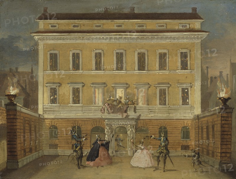 Monkeys Acting in front of the Governor's House, Stockholm. Creator: Johan Pasch.
