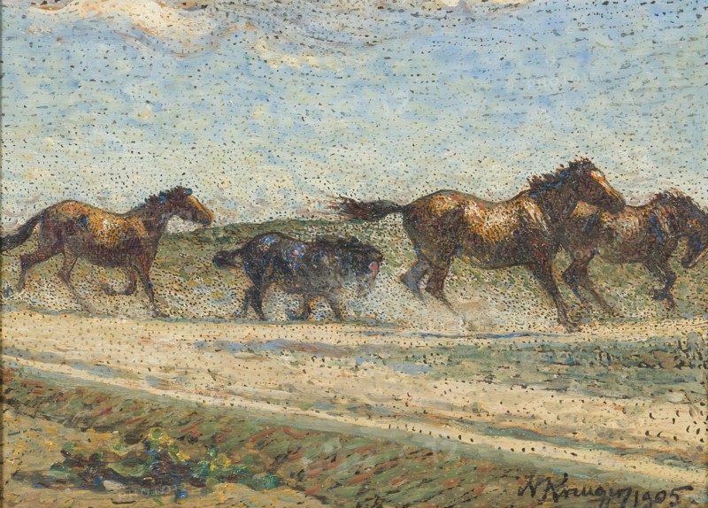 Horses at Large, 1905. Creator: Nils Kreuger.