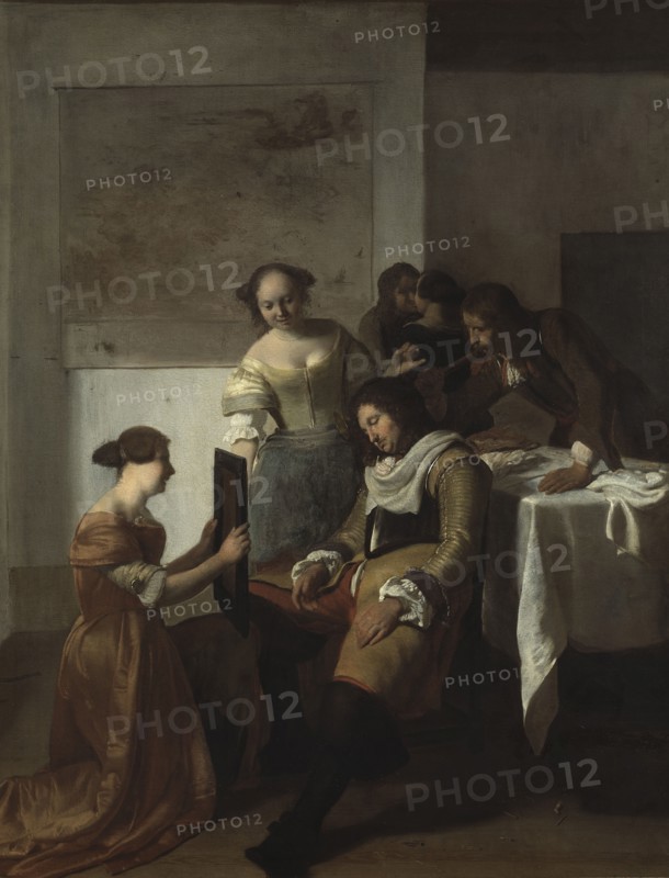 The Sleeping Officer, late 17th century. Creator: Jacob Ochtervelt.