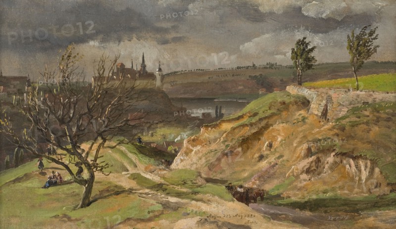 View of Meissen.Study, 1828. Creator: Johan Christian Dahl.