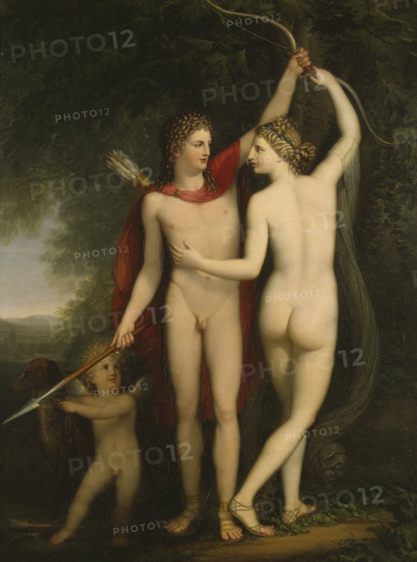 Venus, Adonis and Cupid, late 18th century. Creator: Jonas Akerstrom.