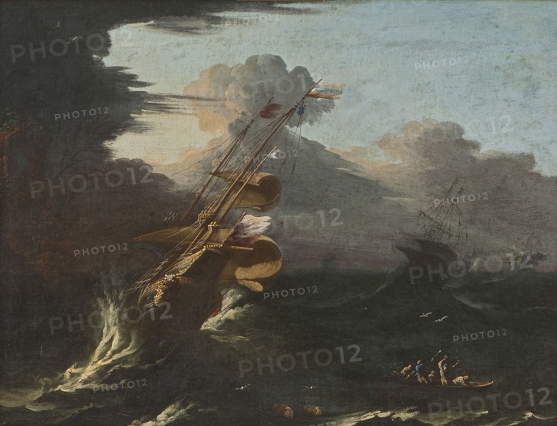 Ships in a Gale. Creator: Unknown.
