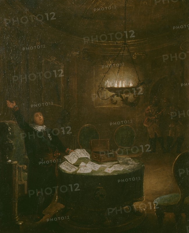 President Reuterholm opens the Armfeltska letters...in 1794, (late 18th-early 19th century). Creator: Pehr Hörberg.