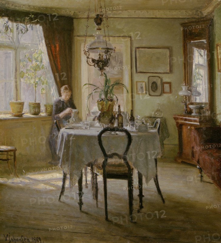 Sunlight in the Dining-room, 1889. Creator: Viggo Johansen.