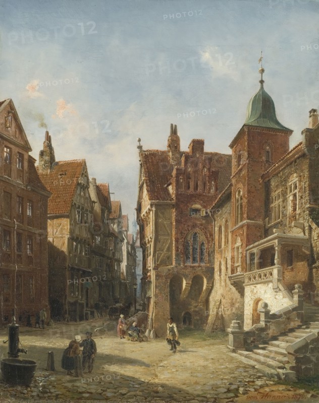 Street in Hamburg. Study in Architecture, 1870. Creator: Wilhelm von Hanno.