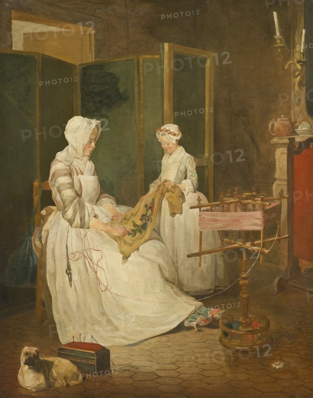 The Diligent Mother, mid-late 18th century. Creator: Workshop of Jean-Baptiste-Simeon Chardin.