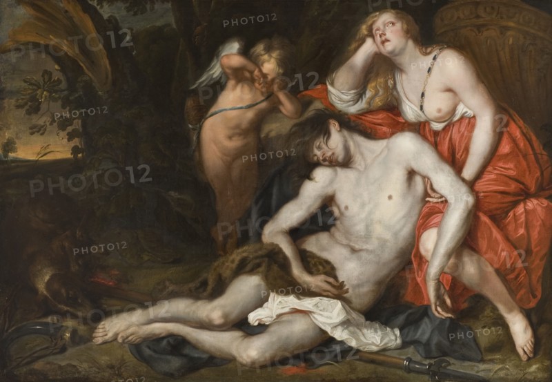 Venus Bewailing the Death of Adonis, mid-17th century. Creator: Workshop of Thomas Willeboirts Bosschaert.