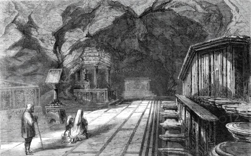 The Grotto of Santa Rosalia, Palermo - from a drawing by the Rev. S.C. Malan, 1860. Creator: Unknown.