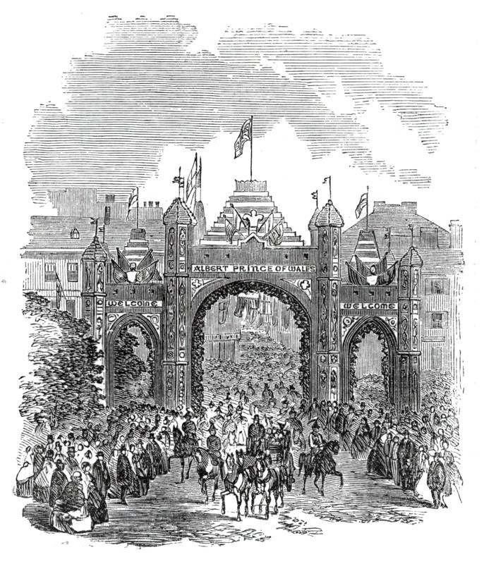 The Prince of Wales at Montreal - The Arch at the Place d'Armes, 1860. Creator: Unknown.