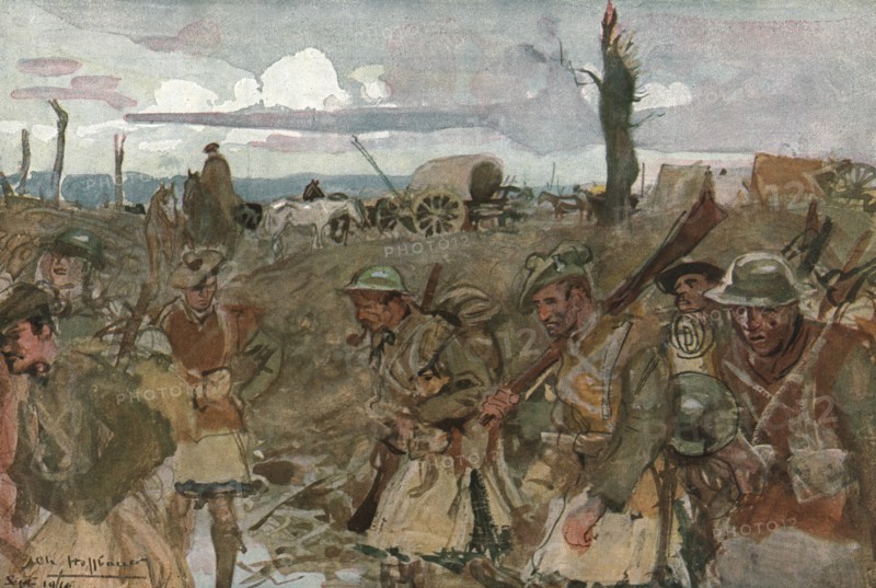 'Six Mois Dans la Somme; Dans les lignes anglaises: Contalmaison (septembre 1916)', 1916. Creator: Charles Hoffbauer.