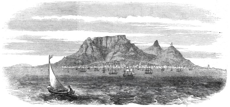 Table Bay and Table Mountain, Cape of Good Hope, 1860. Creator: Unknown.