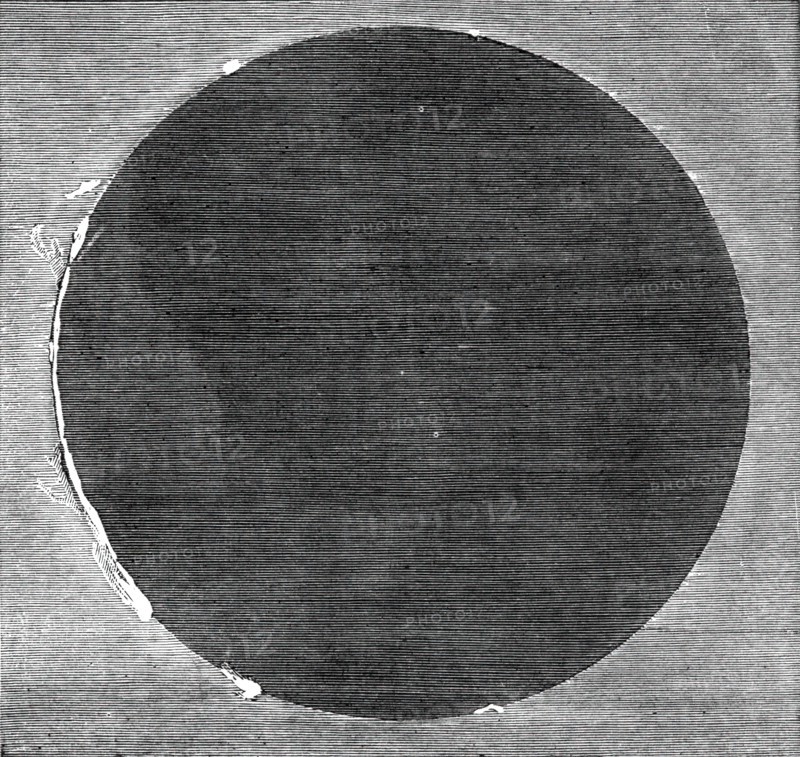 The Eclipse of the Sun - facsimile of [one of] the two photographs obtained during the totality,1860 Creator: Unknown.