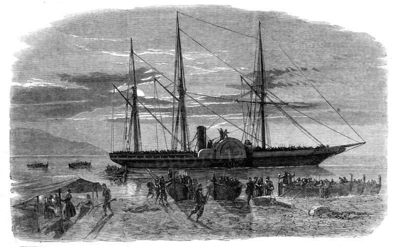 The Revolution in Sicily - departure of Missori's expedition on the night of Aug. 8..., 1860. Creator: Richard Principal Leitch.