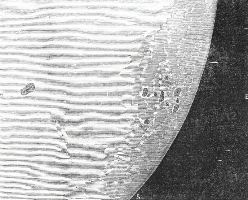 Remarkable faculae and spots seen on the Sun on the 19th and 20th of July, 1860. Creator: Unknown.