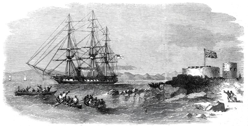 H.M.S. "Euryalus", with Prince Alfred on board, entering Simon's Bay, 1860. Creator: Unknown.