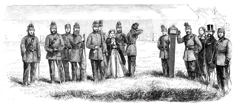 The Electric Target invented by Lieut. Chevalier, 1860. Creator: Unknown.