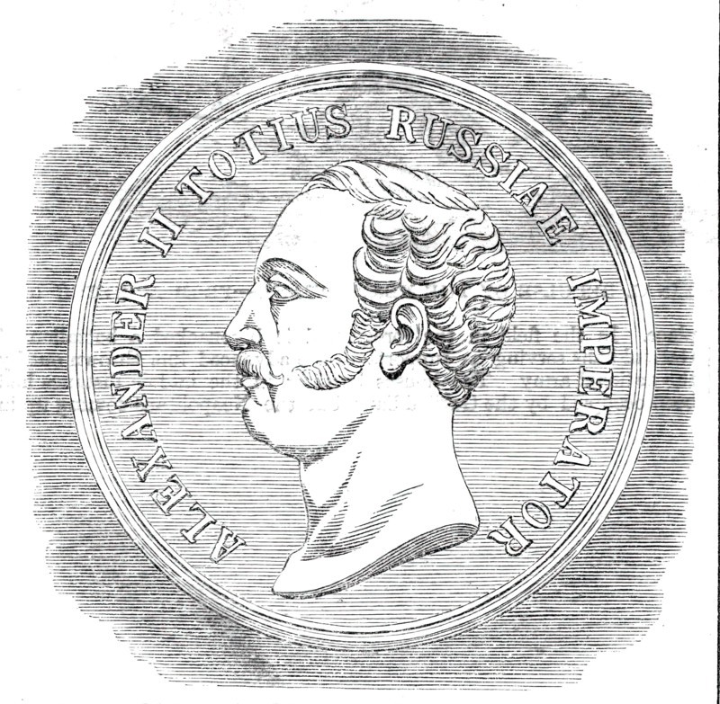 The Russian Gold Medal of Merit, 1860. Creator: Unknown.