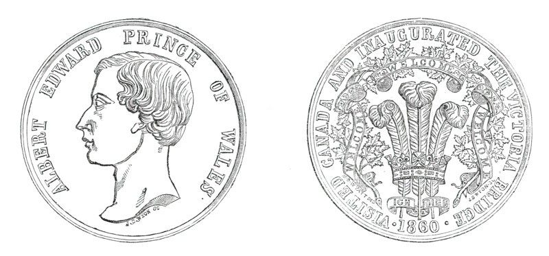 Medal struck to commemorate the Prince of Wales's visit to Canada and the inauguration..., 1860. Creator: Unknown.