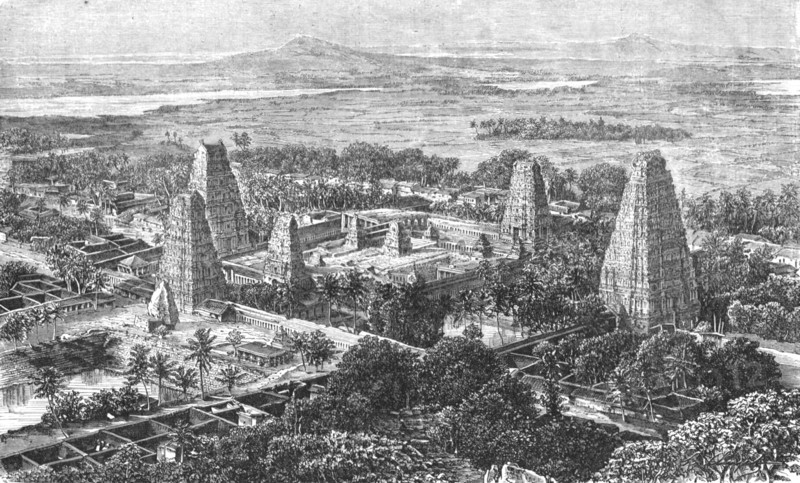 'Birds-Eye view of the Pagoda of Eagles Nest, near Chingleput; Notes on the Ancient Temples..., 1875 Creator: Unknown.