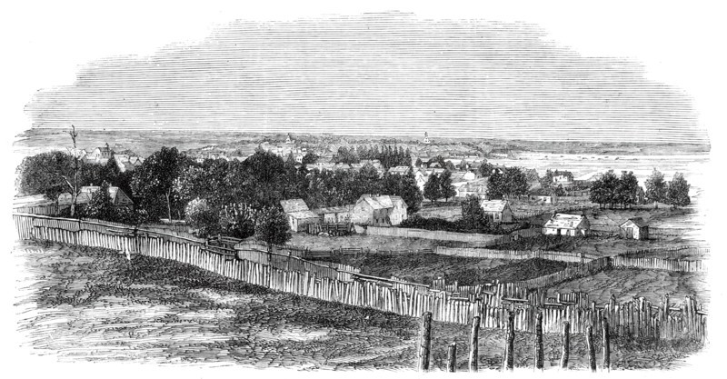 The town of Bathurst, New Brunswick - from a photograph by E. J. Russell, of Bathurst, 1860. Creator: Unknown.